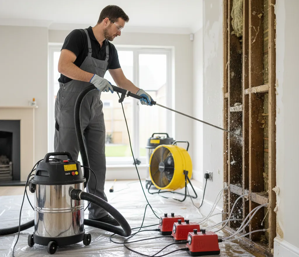 Emergency water extraction from burst pipe