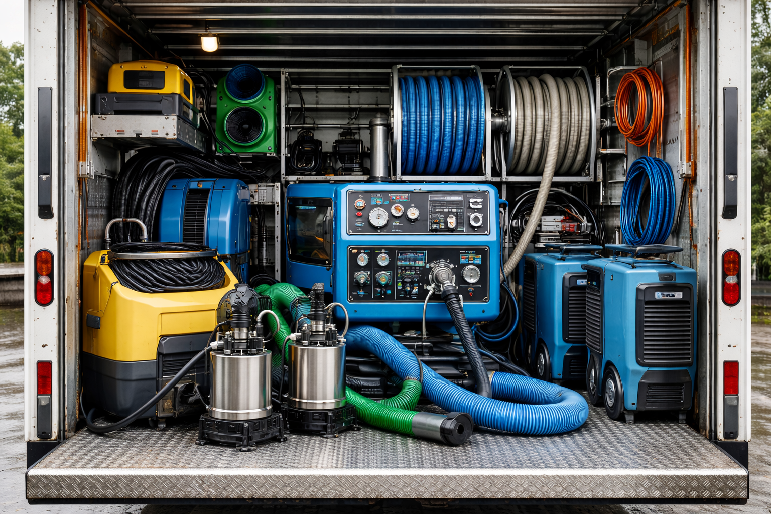 Professional water extraction using industrial pumps